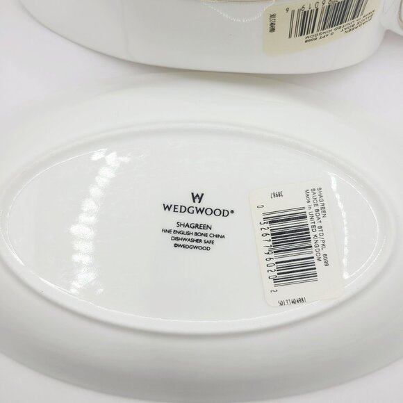 Wedgwood Shagreen Gravy Boat and Plate Set New Opened Box Mint Condition - Picture 7 of 12